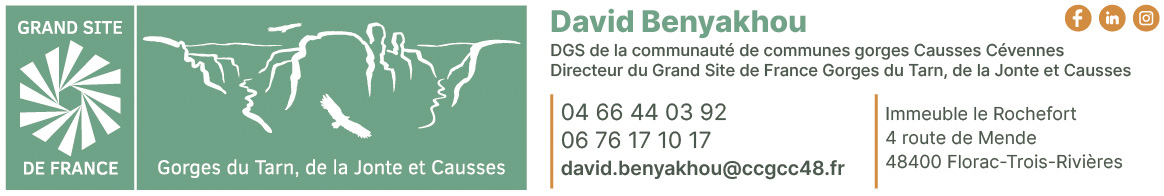 Logo due GSF designé par Alain Freytet representant les Gorges du Tarn, de la Jonte et les Causses depuis la confluence